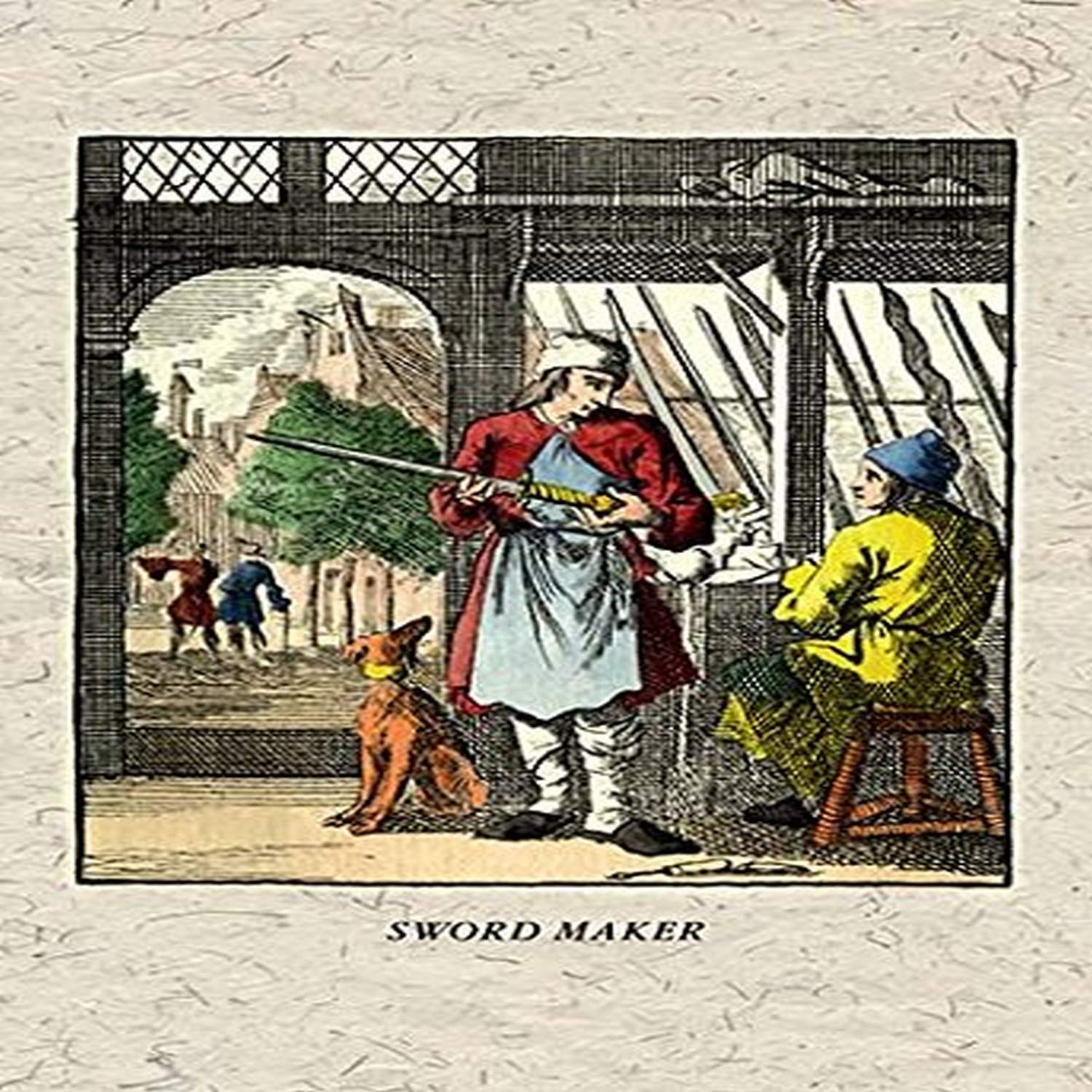 Buyenlarge 'Sword Maker' Vintage Art Print Poster - 20x30 Inches - Perfect for Home Decor, Office Wall Art & Medieval Theme Room Decoration