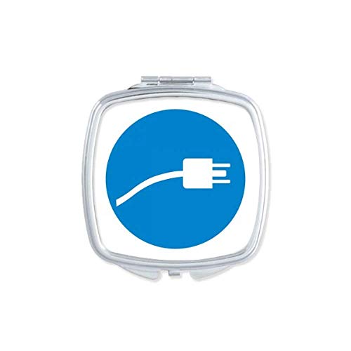 DIYthinker Blue Plug Cable Charging Cable - Portable Compact Pocket Mirror with Double Sided Glass & Pattern Design - Perfect for Makeup, Travel, and On-the-Go Touch Ups