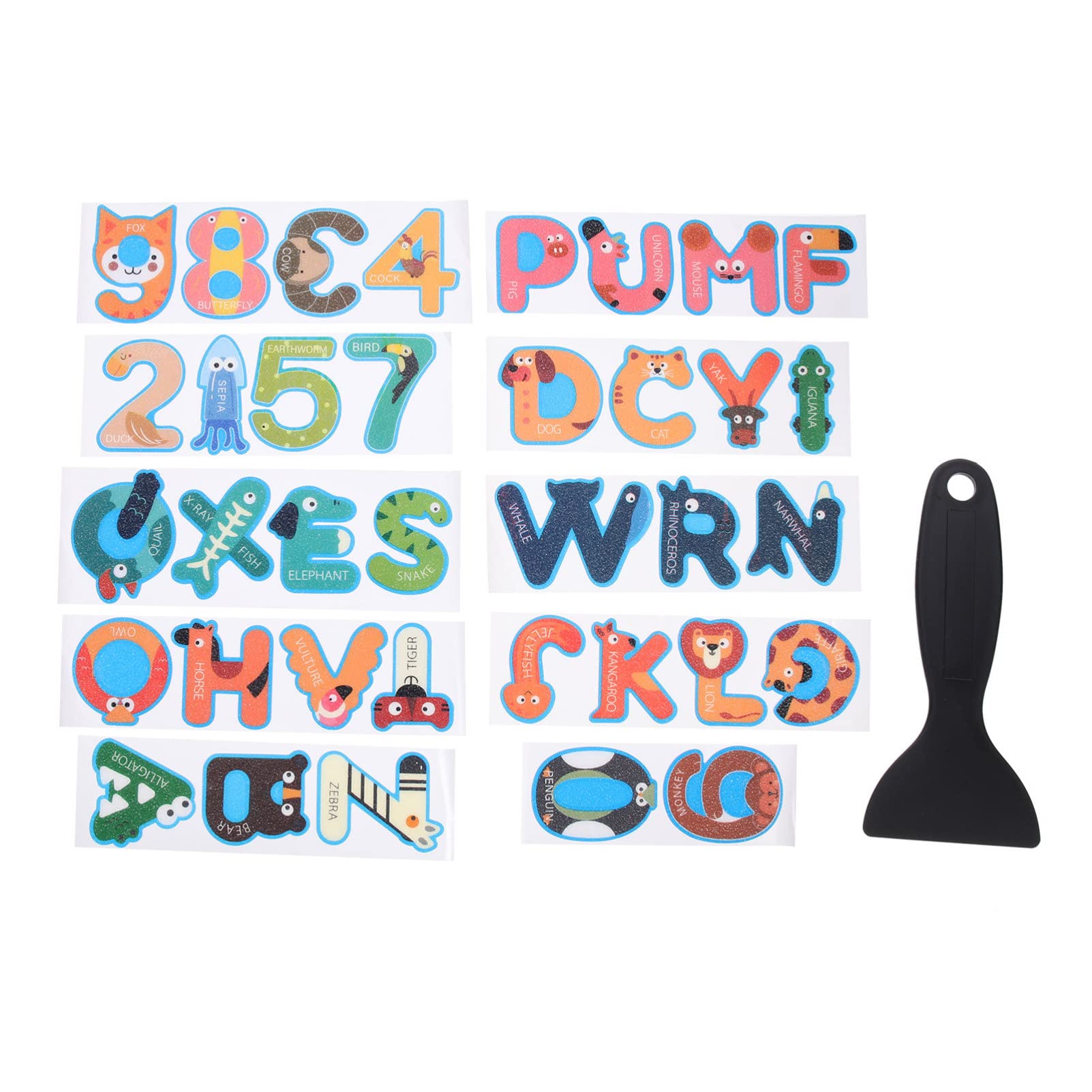 Non-Slip Bathroom Letter Stickers - Waterproof Alphabet & Number Decals for Bathtub, Shower, Tiles - Easy to Apply & Remove - Home Decor & Kids Learning Tool