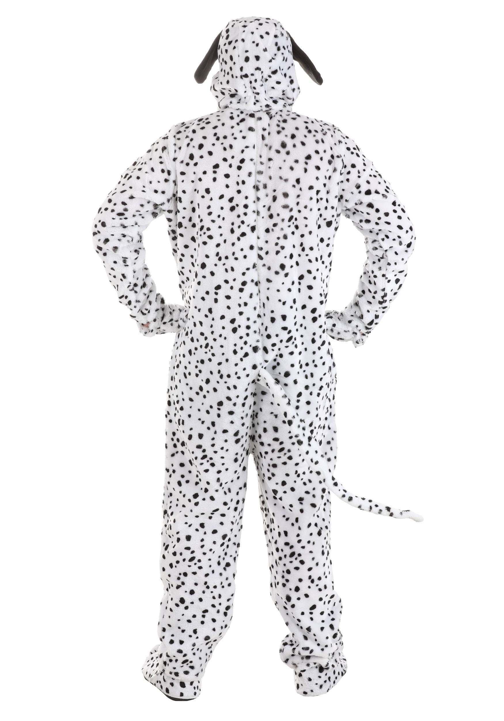 Adult Dalmatian Costume - Black Spotted Dog Jumpsuit for Halloween, Cosplay & Pet Lovers | Full-Body Animal Onesie for Parties & Theme Events