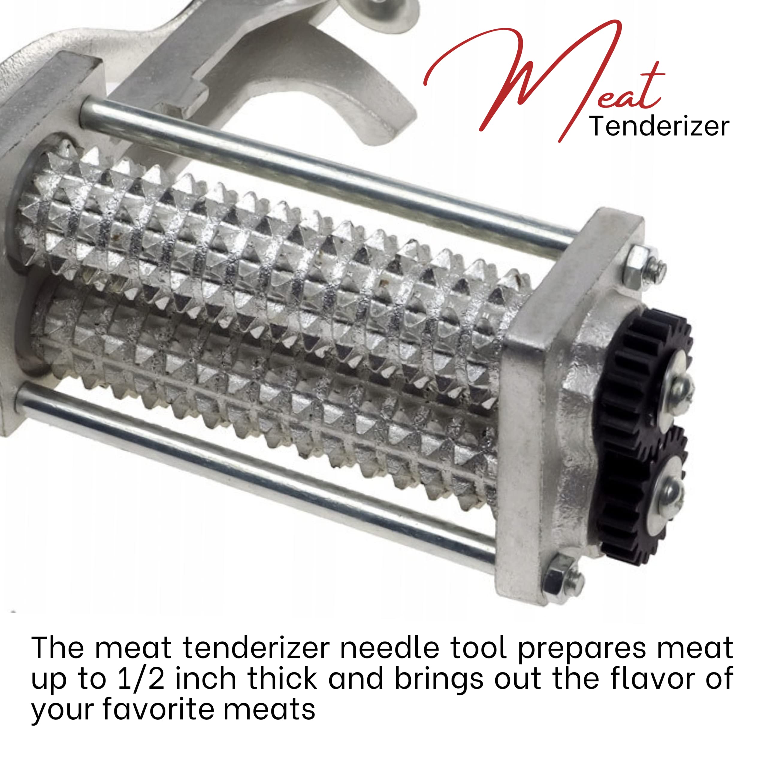 Heavy Duty Manual Meat Tenderizer - Professional Steak Flattening Tool with Clamp-on Design for Beef, Chicken & Pork | Perfect for Restaurants, Butcher Shops & Home Cooking
