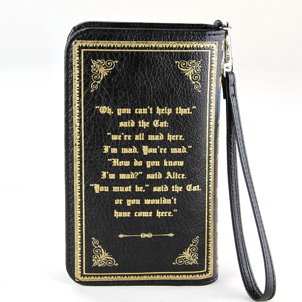 Alice in Wonderland Book Wallet Wristlet - Cute Novelty Clutch Purse for Women & Girls - Perfect for Cosplay, Book Lovers & Disney Fans