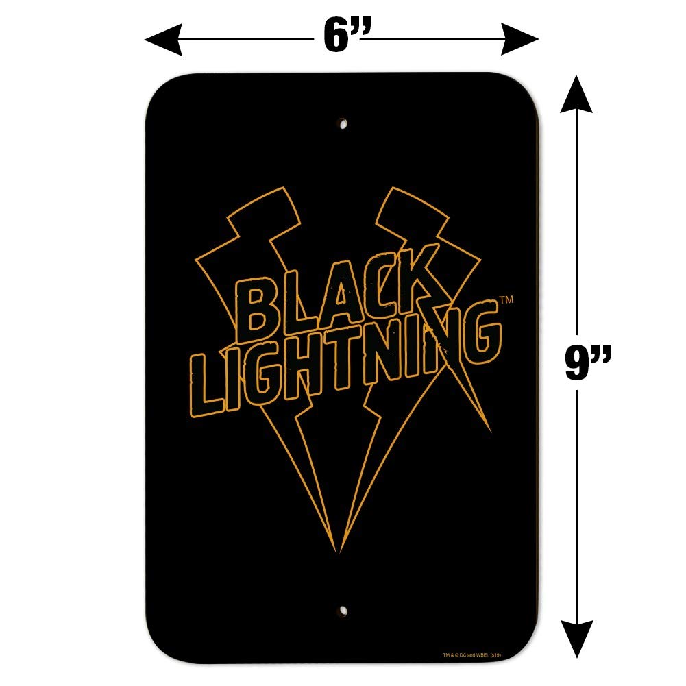Black Lightning Logo Sign for Home, Office & Business - Custom Wall Decor for Superhero Fans & Modern Spaces