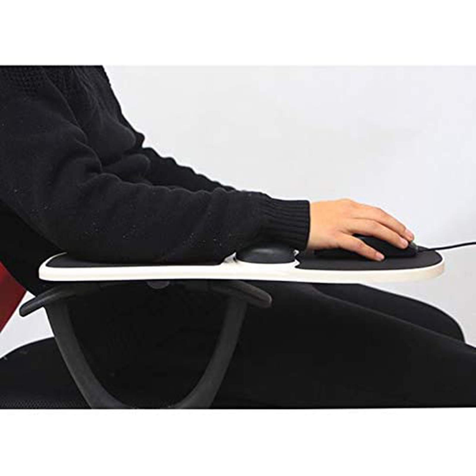 Ergonomic Mouse Pad with Wrist Rest - Comfortable Armrest Support for Office & Gaming - White - Perfect for Long Hours of Computer Work, Typing, and Gaming Sessions