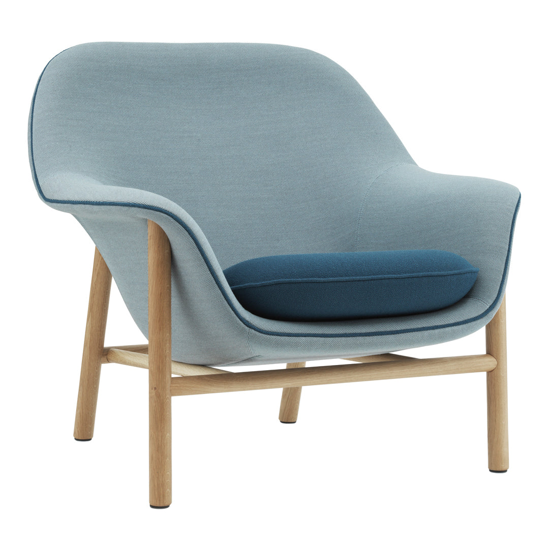 Modern Drape Low Lounge Chair with Solid Wood Legs - Comfortable Mid-Century Style Accent Chair for Living Room, Bedroom, or Office