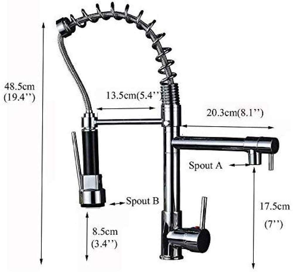 Gougeltd Chrome LED Kitchen Faucet - 360° Rotatable Brass Sink Faucet with Temperature Indicator for Hot & Cold Water - Perfect for Modern Kitchens and Bar Sinks