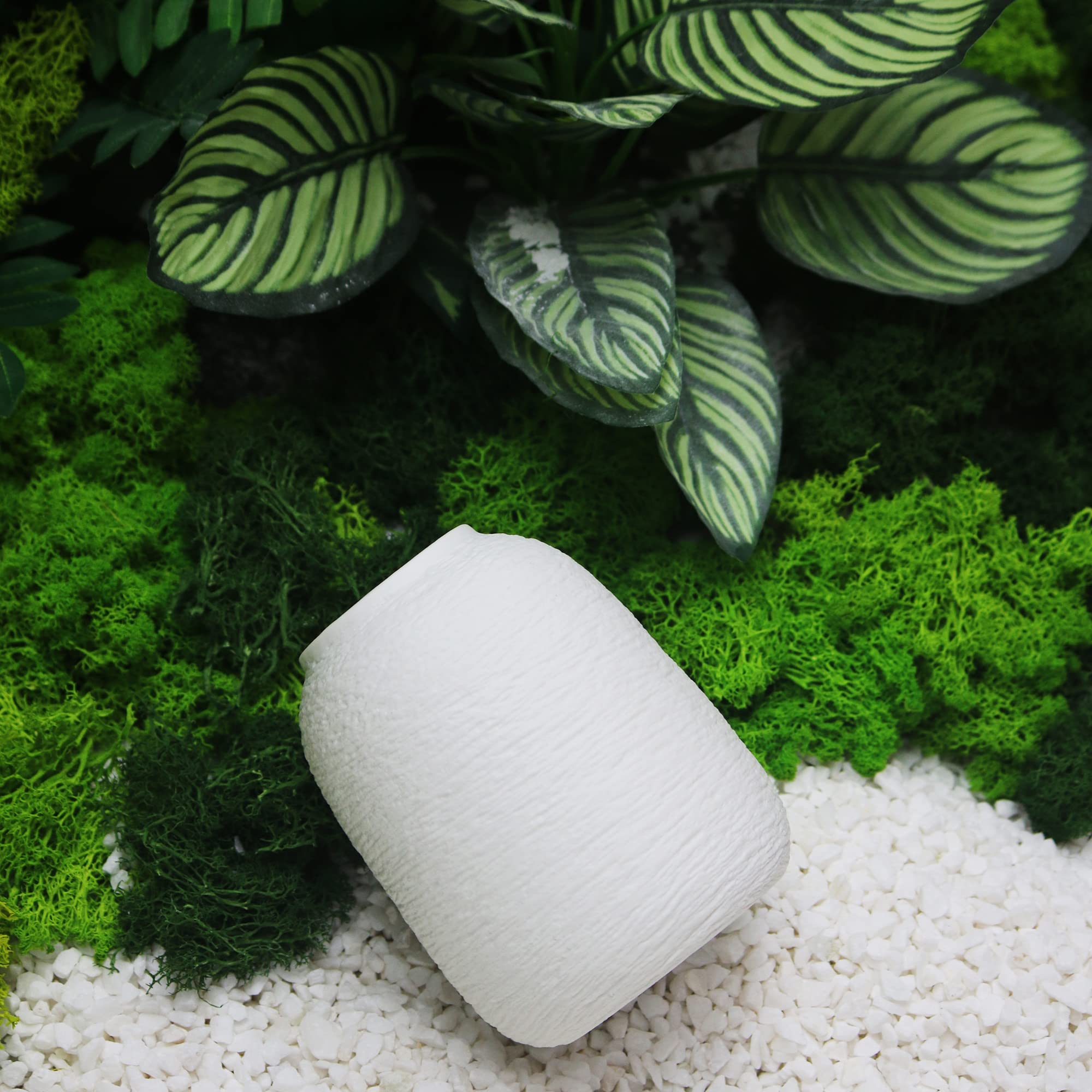 Minimalist White Ceramic Vase - 5.9 Inch Home Decor for Living Room, Bedroom & Office - Perfect for Christmas, Independence Day & Holiday Decorations (ZJ White)