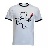 Men's Banksy Teddy Bear Bomber Graphic T-Shirt - Stylish Streetwear for Casual Outfits & Urban Fashion