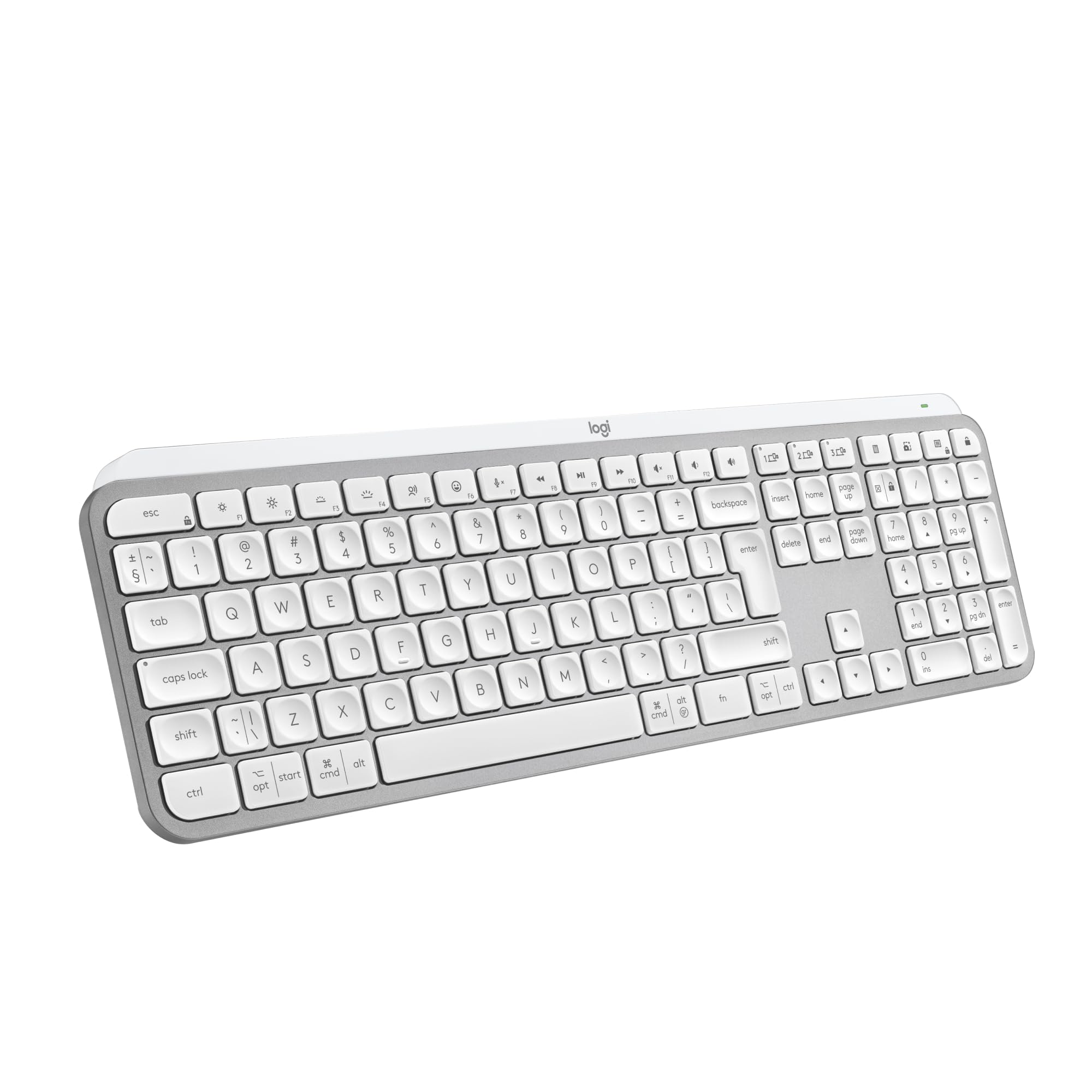 Logitech MX Keys S Wireless Keyboard - Low Profile, Quiet Typing, Backlit, Bluetooth, USB-C Rechargeable for Windows, Mac, Linux, Chrome (QWERTY UK English, Pale Grey) | Perfect for Home Office, Gaming & Productivity