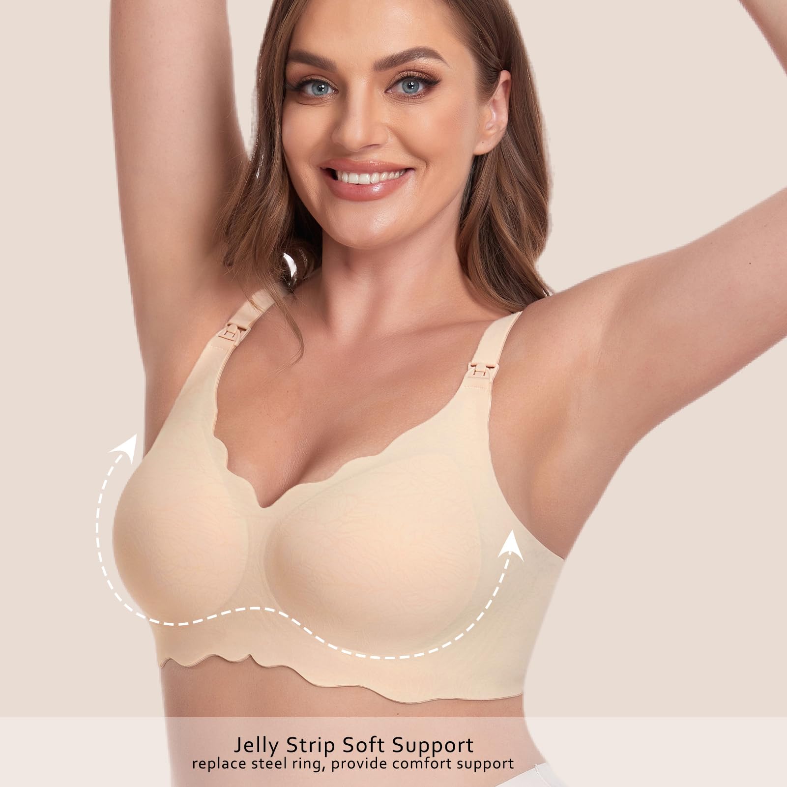 Gailife Floral Nursing Bras for Breastfeeding - Comfortable Maternity Bras for Pregnancy & Postpartum - Seamless Bralette with Extra Extenders - Perfect for Daily Wear, Sleeping & Nursing at Home