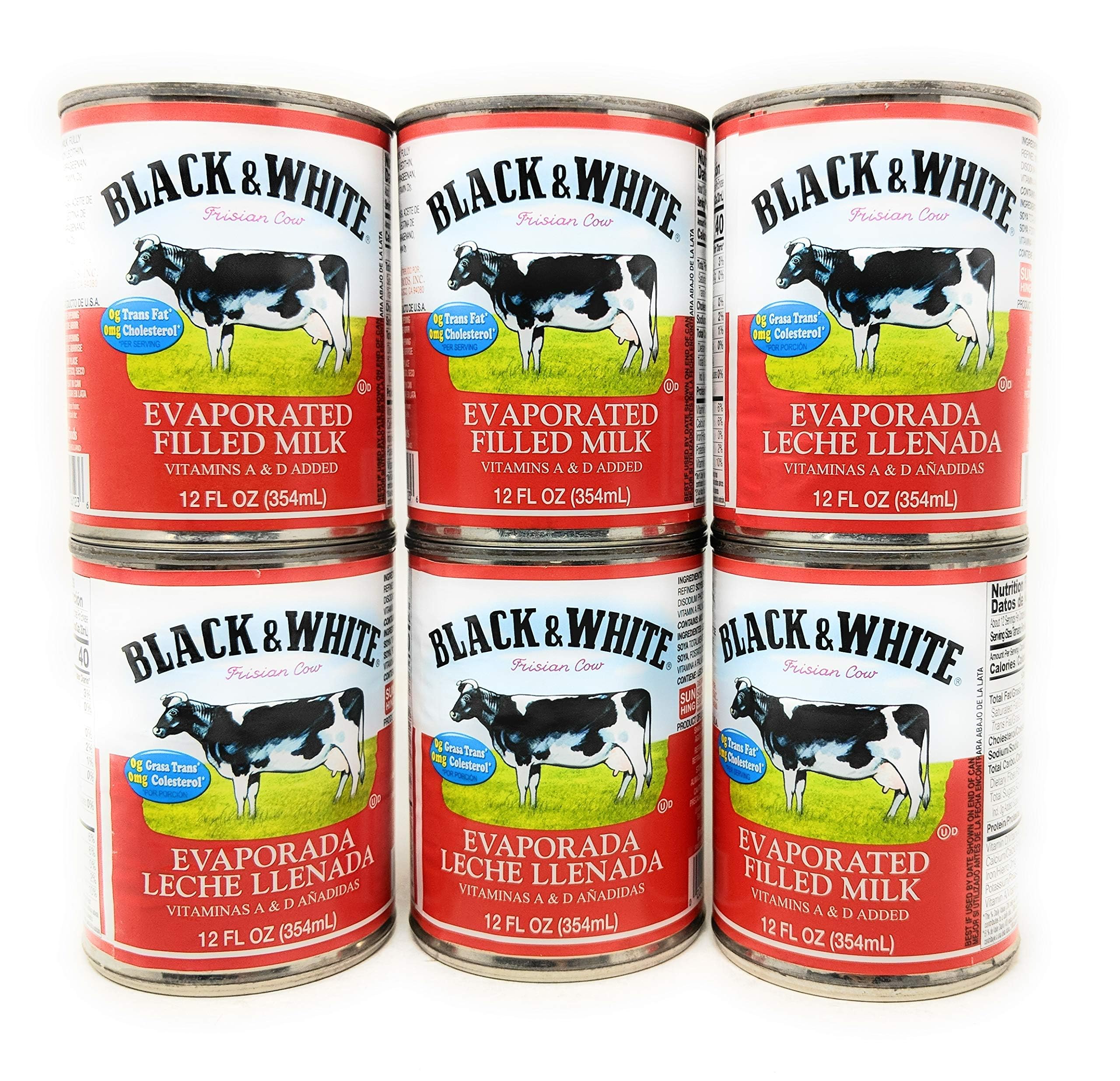 Black & White Evaporated Milk 12oz (6-Pack) - Perfect for Baking & Coffee