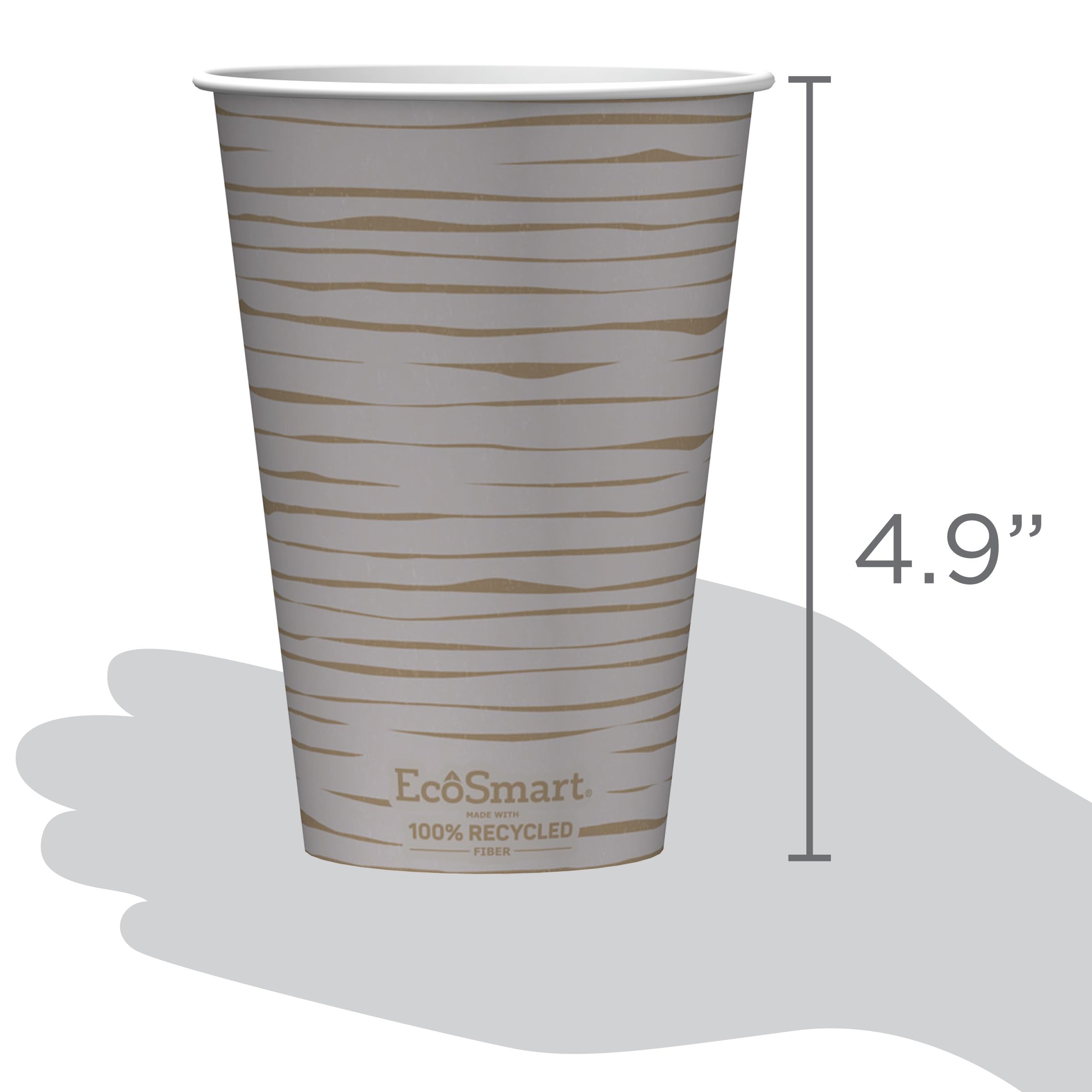 Dixie EcoSmart 16 Oz Recycled Fiber Paper Coffee Cups with Lids - 96 Count (Pack of 6) - 100% Recyclable Hot Beverage Cups for Coffee, Tea, and Hot Chocolate - Perfect for Offices, Cafes, and Home Use