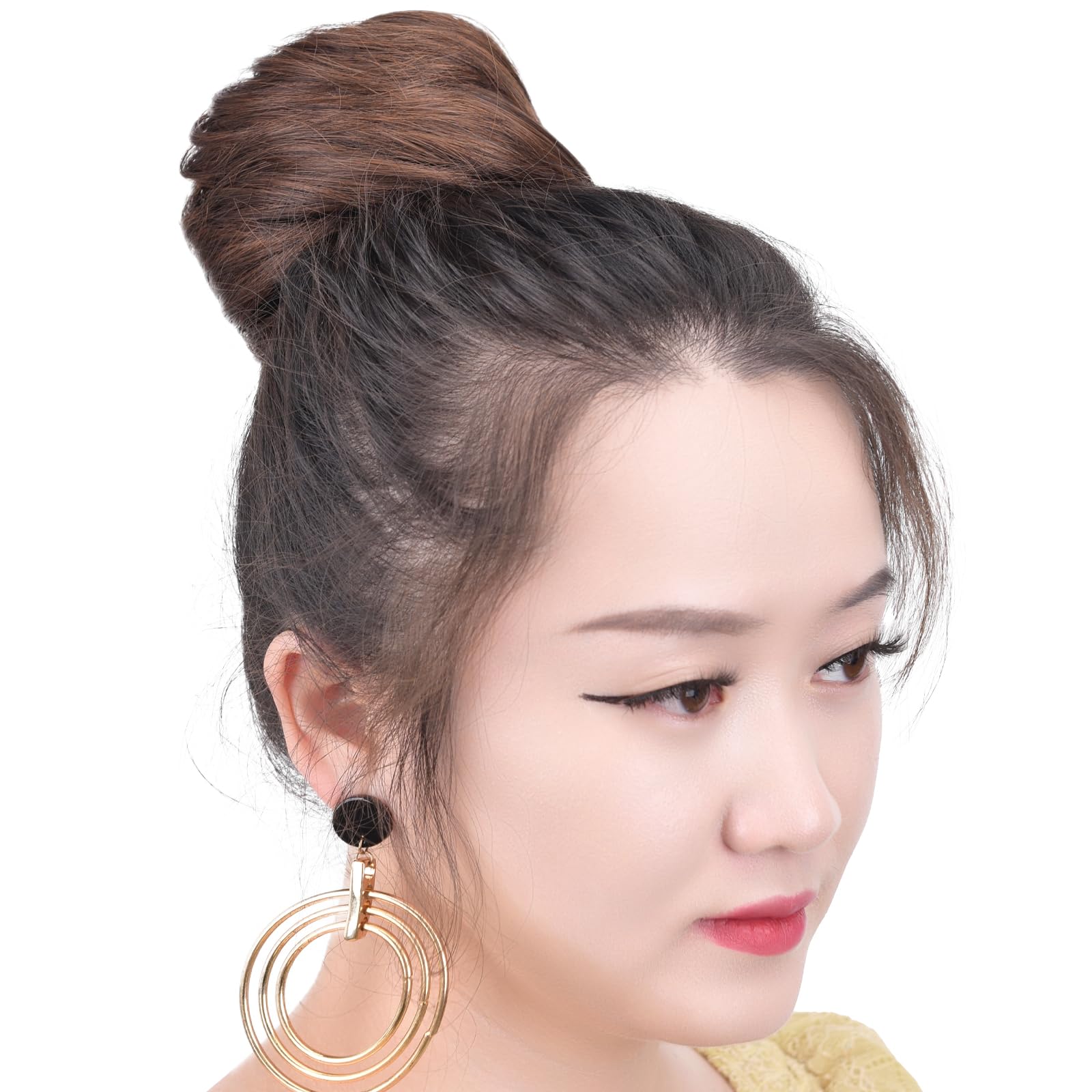 2PCS Brown Fake Hair Buns for Women & Girls - Perfect for Workplace, Bridal, Wedding & Updo Hairstyles - Natural-Looking Hairpiece Accessories