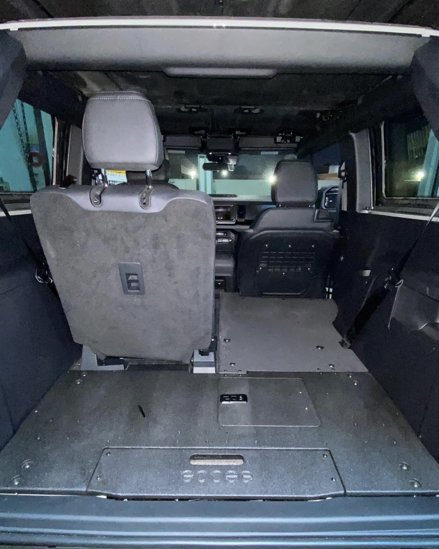 2021-2023 Ford Bronco 2-Door Goose Gear 2nd Row Seat Delete Plate System - Rear Cargo Storage Solution for Off-Road Adventures & Gear Organization