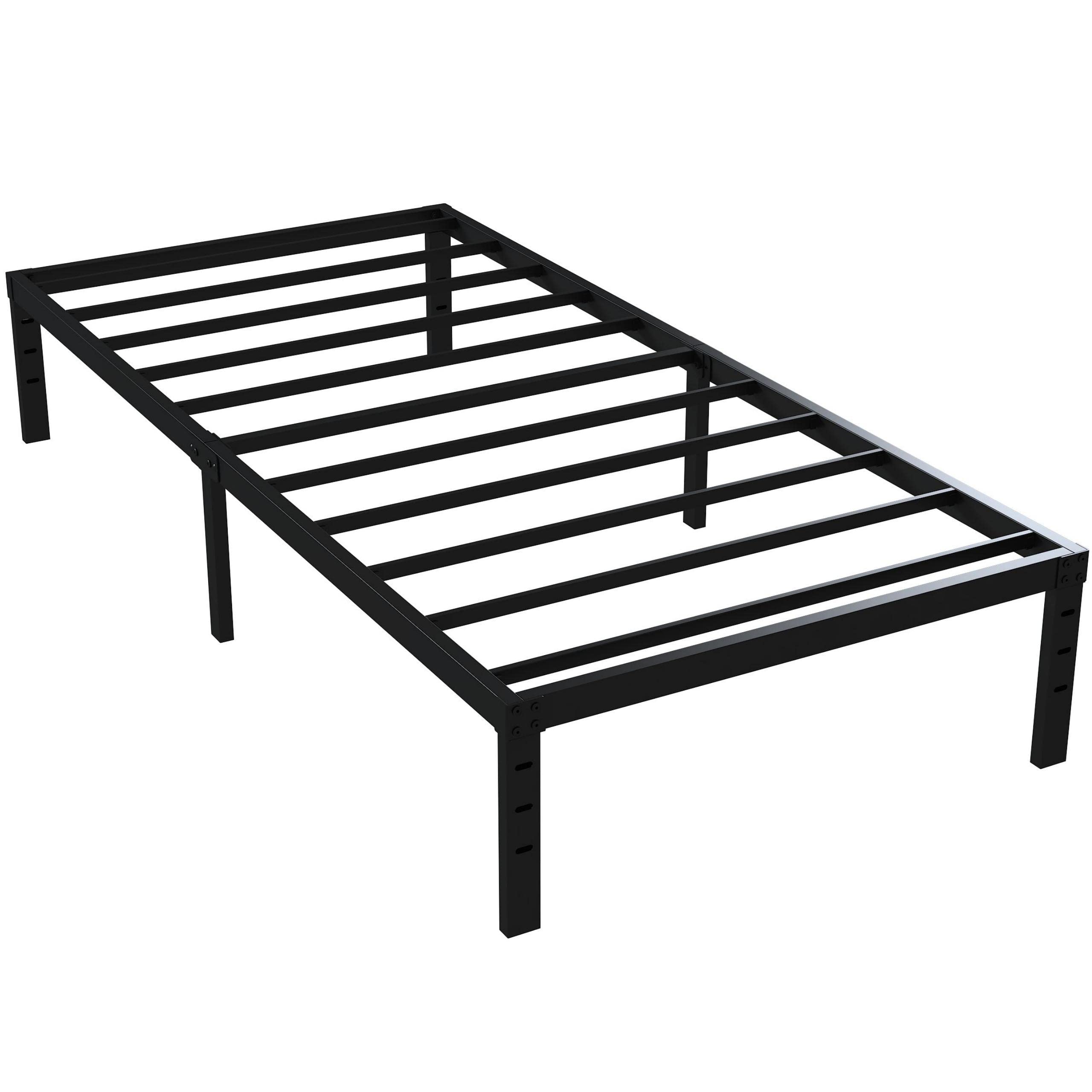 16 Inch Twin XL Bed Frame with Storage - Heavy Duty Metal Platform Bed Frame Supports 2,500 lbs - Easy Assembly Mattress Foundation in Black - Perfect for Small Spaces, Dorms & Guest Rooms