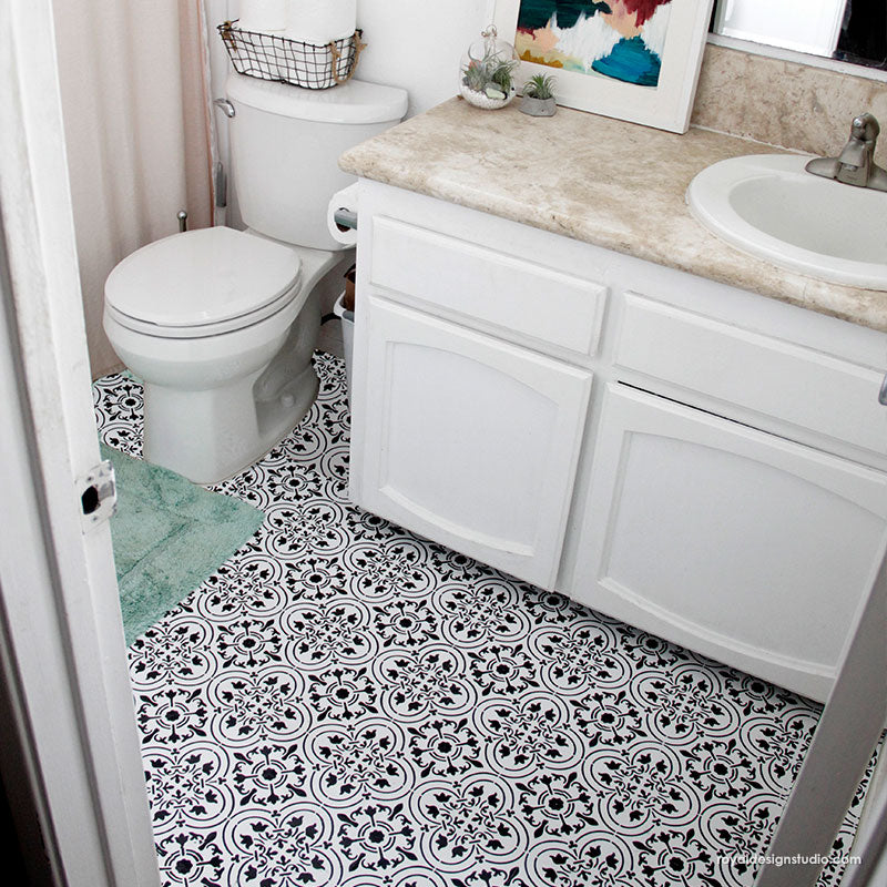 Palladium Tile Stencil - Reusable DIY Floor & Wall Stencil for Geometric Patterns - Perfect for Home Decor, Bathroom, Kitchen & Backsplash Projects
