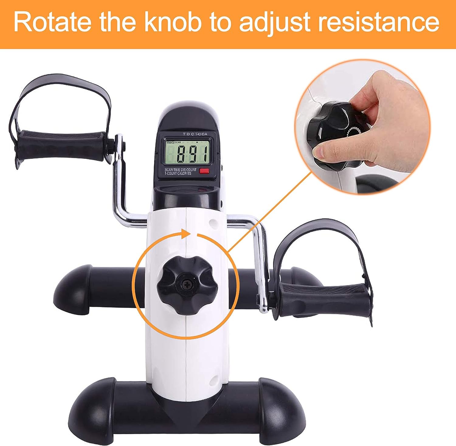 Portable Mini Exercise Bike for Leg & Arm Workout - Low Resistance Pedal Exerciser for Home, Office & Rehab - Compact & Lightweight for Easy Storage & Travel