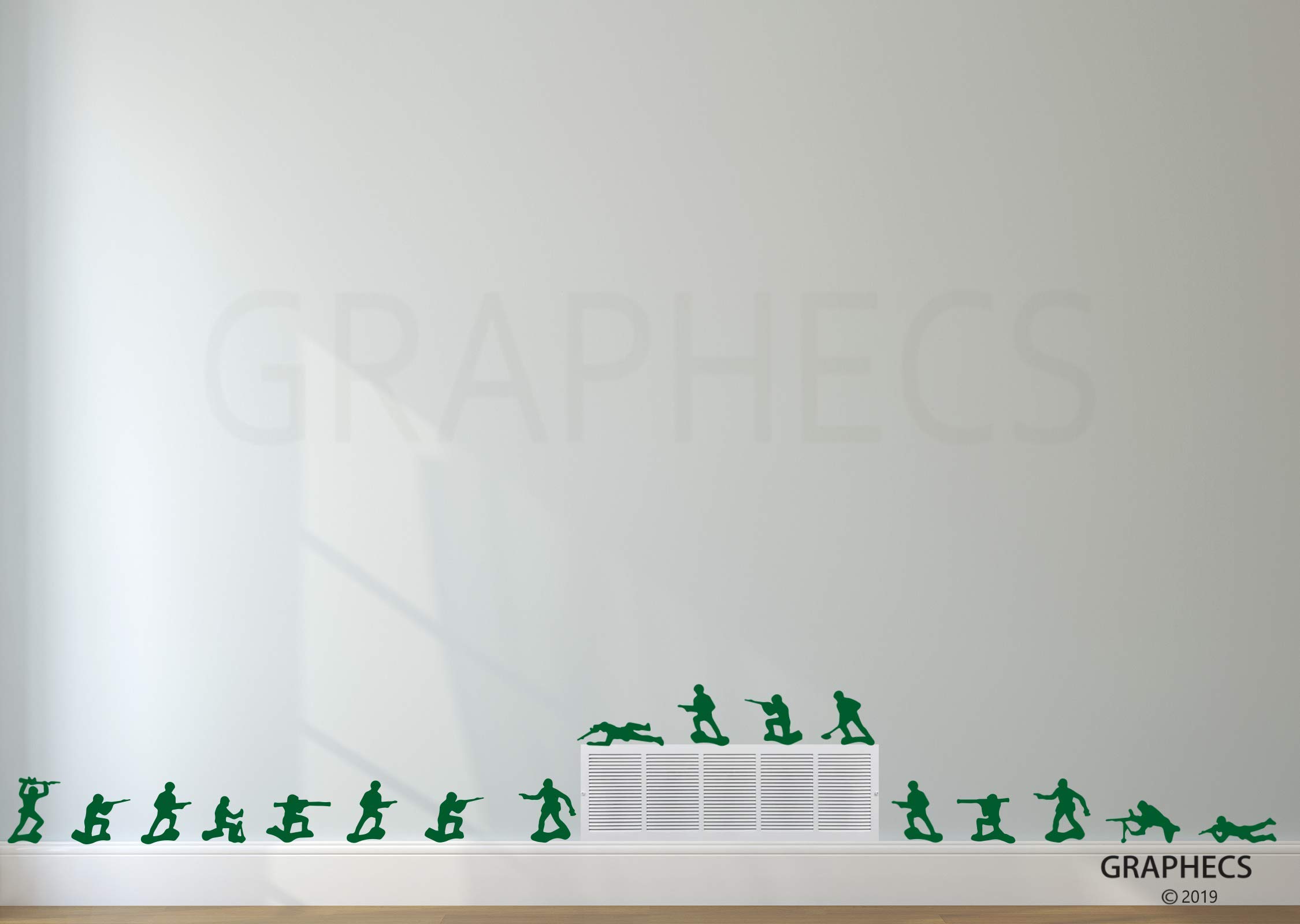 Army Men Toy Soldiers Wall Decals - Removable Vinyl Stickers for Kids Room Decor | Perfect for Boys Bedroom, Playroom & Nursery Wall Art