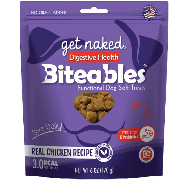 Naked Biteables Digestive Health Soft Dog Treats - Natural & Grain-Free for Sensitive Stomachs - Perfect for Training & Rewarding Your Dog