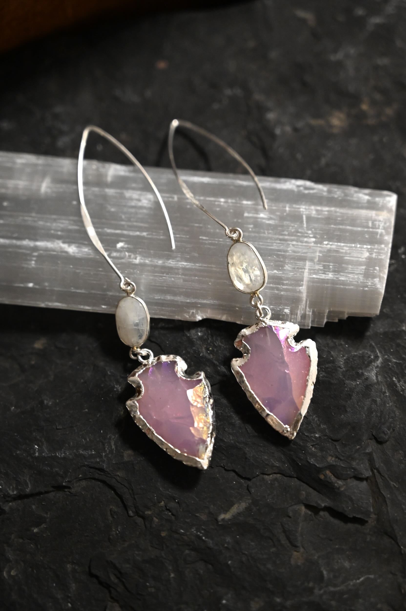 Free In Myself Aura Rose Quartz Silver Earrings - Healing Crystal Jewelry for Women, Dainty Rose Quartz Stud Earrings, Spiritual Gift for Meditation & Positive Energy | Perfect for Yoga, Reiki & Everyday Wear
