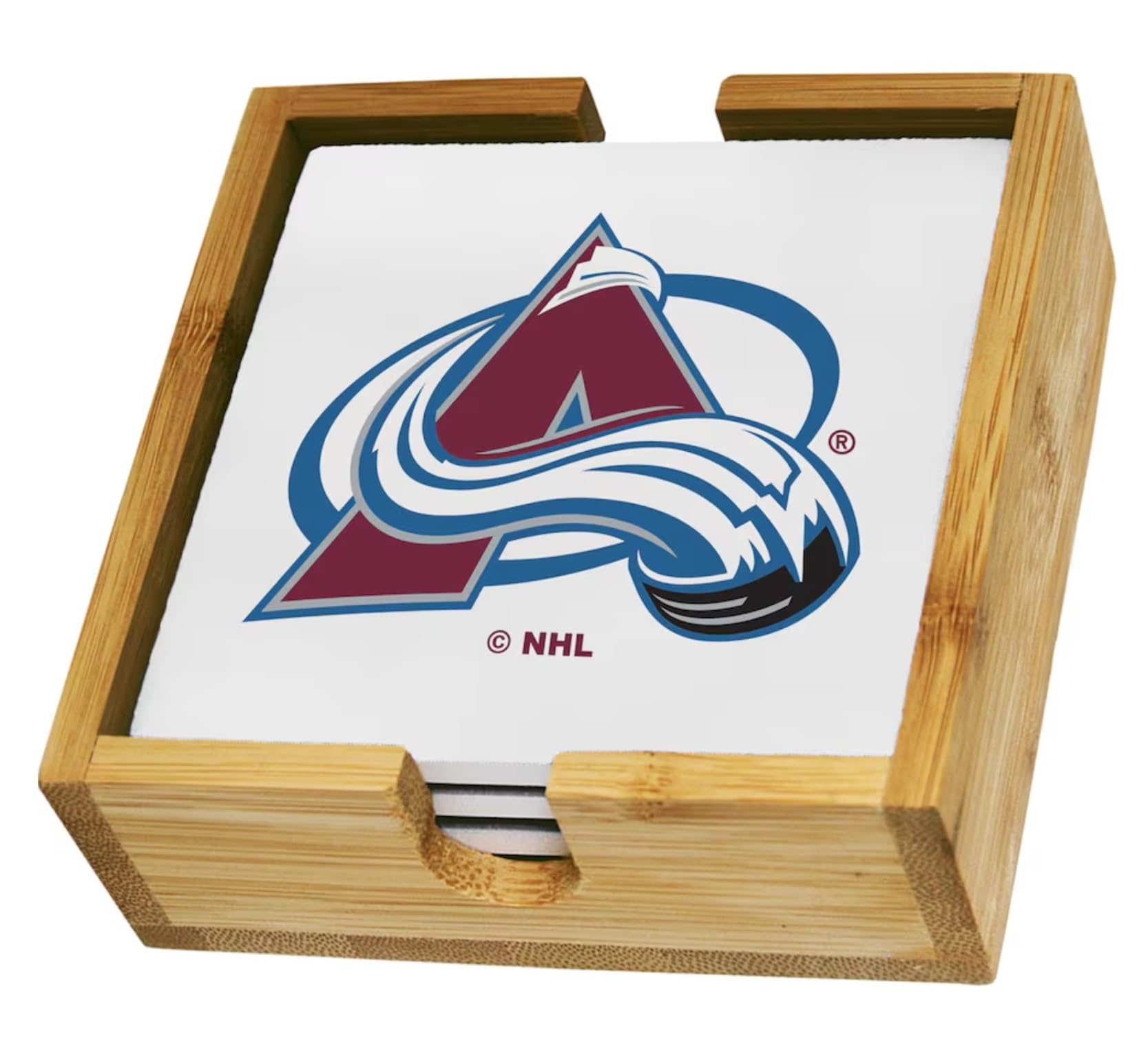 NHL Colorado Avalanche Ceramic Coasters Set of 4 - Officially Licensed Hockey Barware - Perfect for Game Nights, Man Cave & Sports-Themed Parties