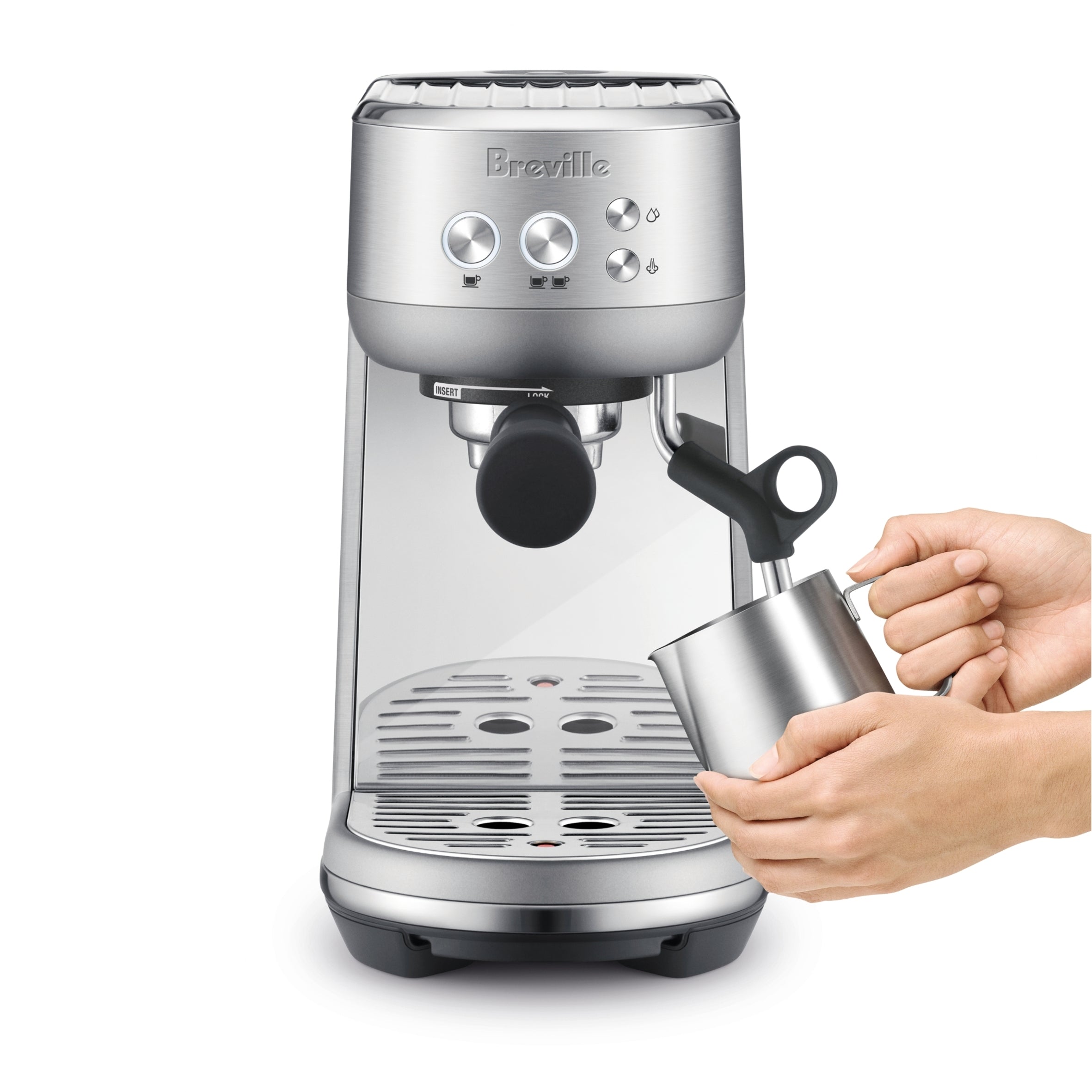 Breville Bambino BES450BSS1BUS1 Espresso Machine - Compact & Fast for Home Barista Coffee Lovers | Perfect for Small Kitchens & Office Use