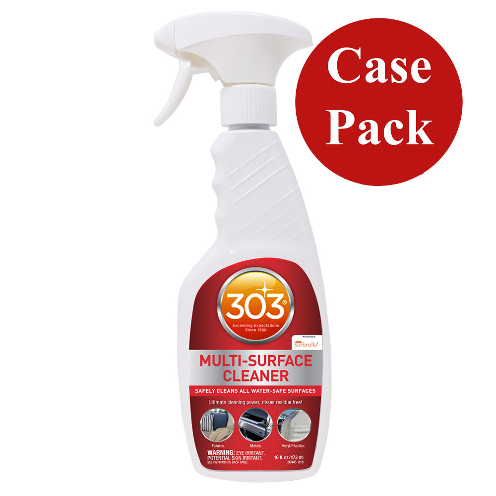 303 Multi Surface Cleaner 16oz (Pack of 6) - Powerful All-Purpose Cleaner for Cars, Boats, RVs & Home Surfaces | Removes Dirt, Grease & Stains | Safe for Vinyl, Plastic & Leather