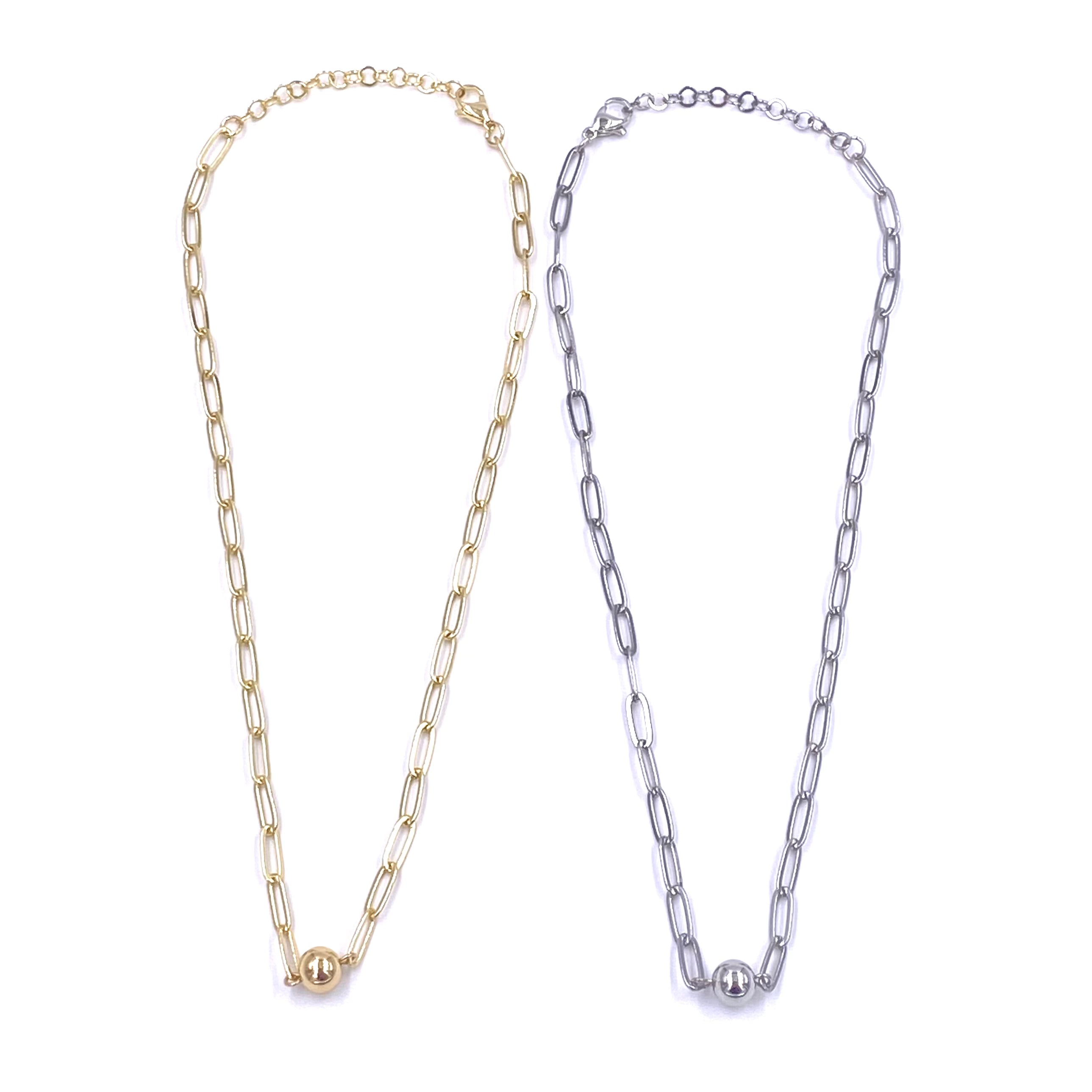 Ashley Gold Stainless Steel Single Ball Design Necklace - Elegant Minimalist Jewelry for Women, Perfect for Everyday Wear, Date Nights & Special Occasions