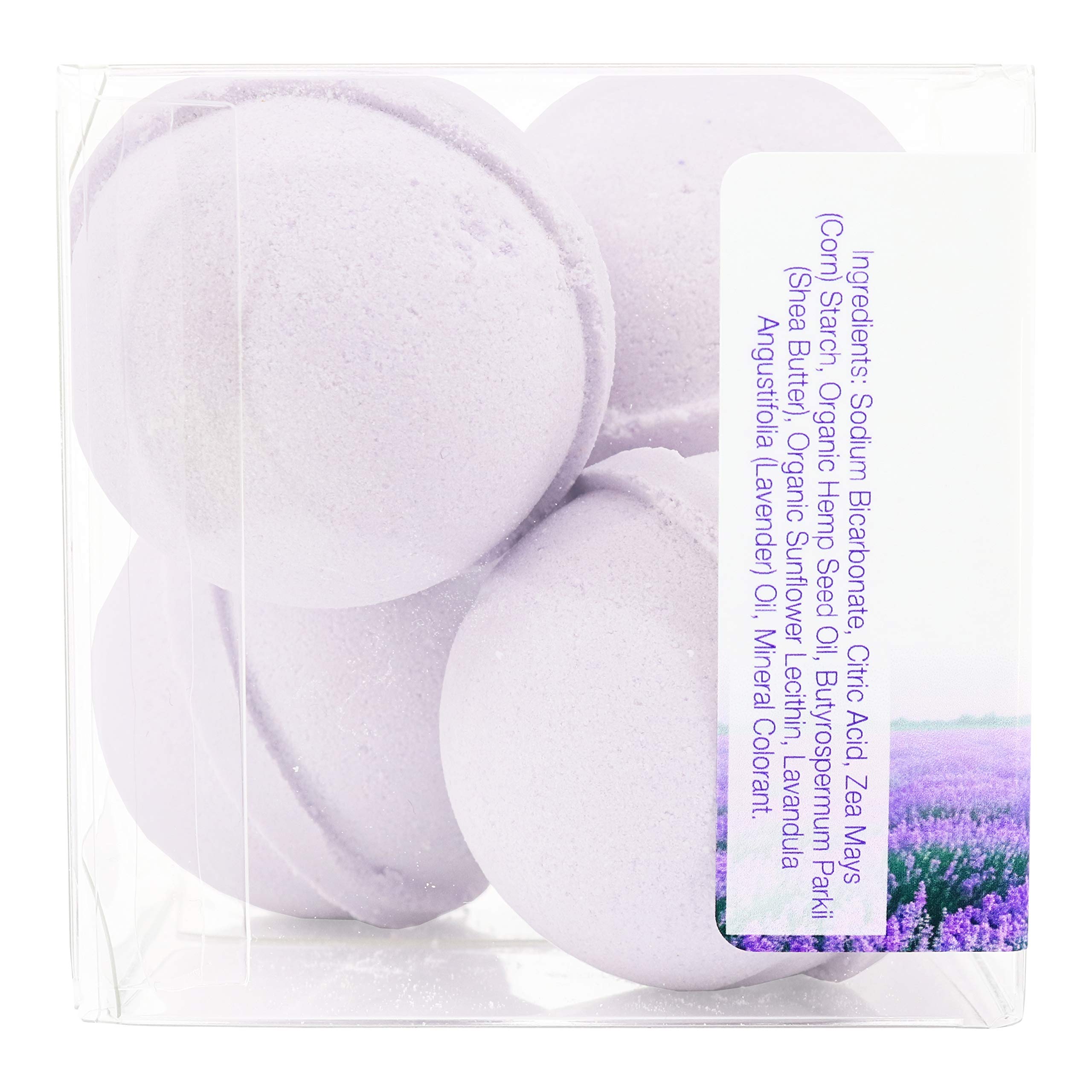 Organic Hemp Seed Oil Bath Bombs with Lavender & Shea Butter - All Natural Relaxation - 8 Count Pack for Stress Relief & Skin Hydration - Perfect for Spa Nights & Self-Care Routines