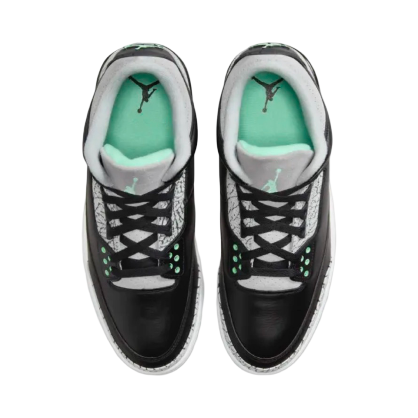 Air Jordan 3 Retro Green Glow Wolf Grey Sneakers - Men's Basketball Shoes for Casual Wear & Street Style