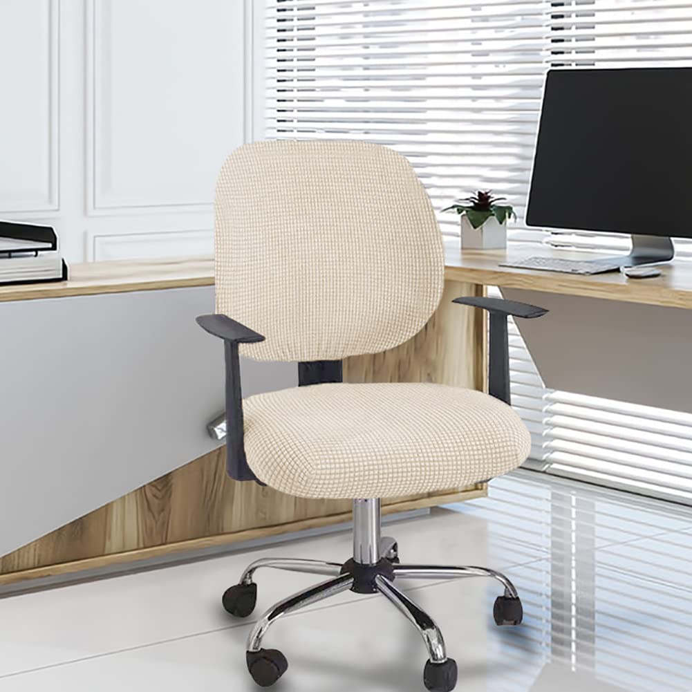LINGXIYA Solid Color Stretch Chair Cover - Washable Office Chair Slipcover for Swivel, Gaming & Computer Chairs | Protective Cover for Home & Office Use