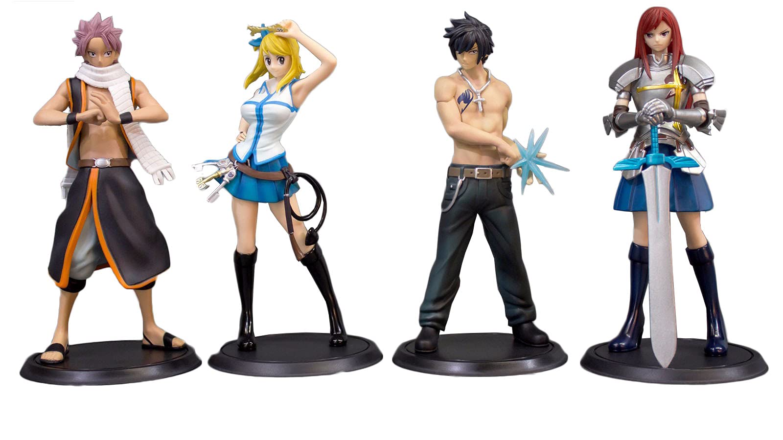 Vanlemn Fairy Tail Anime Figures - Lucy Heartfilia, Gray Fullbuster, Erza Scarlet, Etherious Natsu Nendoroid Dolls (5.11 Inch) | Handmade Collectible Toys, Desktop Decor & Perfect Gift for Anime Fans | Ideal for Display, Cosplay Props & Anime-Themed Parties
