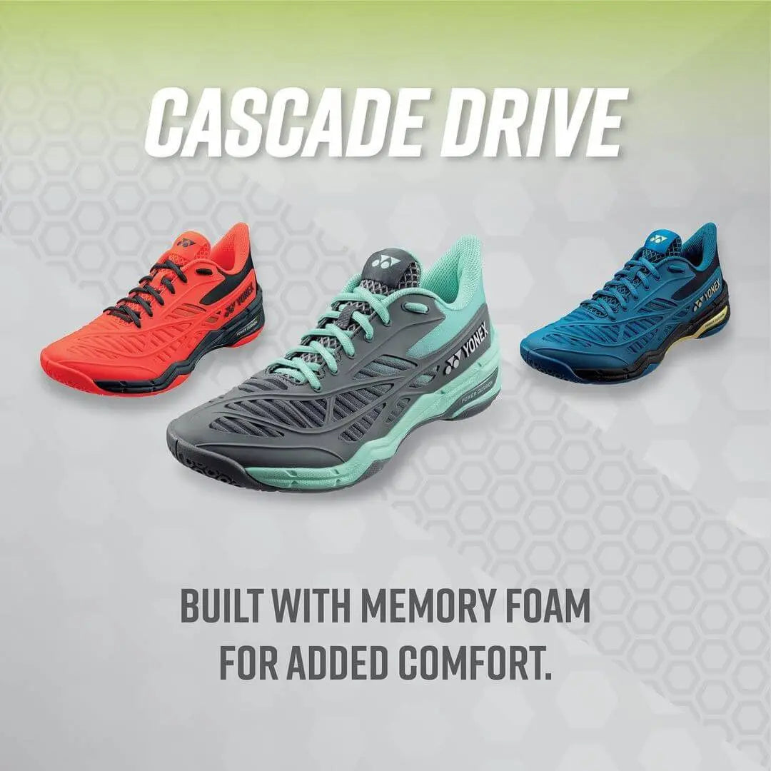 Yonex Cascade Drive Tennis Shoes - Gray/Pale Green | Lightweight & Durable for Court Performance | Perfect for Competitive Matches & Training