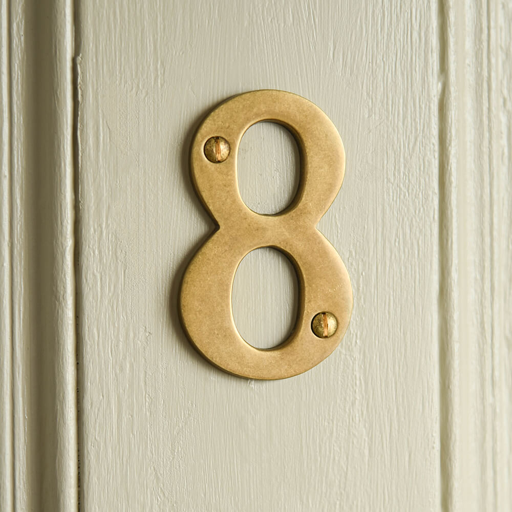 Vintage Aged Brass 3 Inch House Numbers - Rustic Outdoor Address Plaques for Mailbox, Porch & Garden Decor