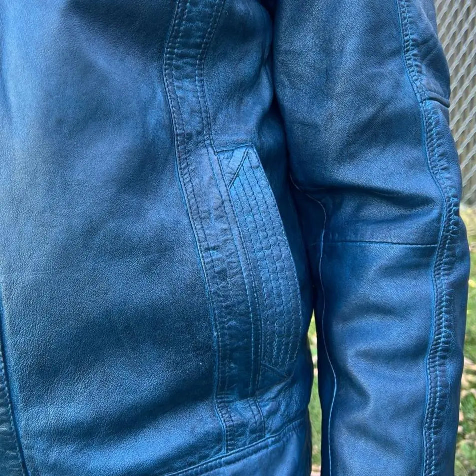 Premium Men's Lamb Leather Jacket with Two Zipper Chest Pockets - Stylish & Durable Outerwear for Casual Wear, Motorcycle Riding & Night Out