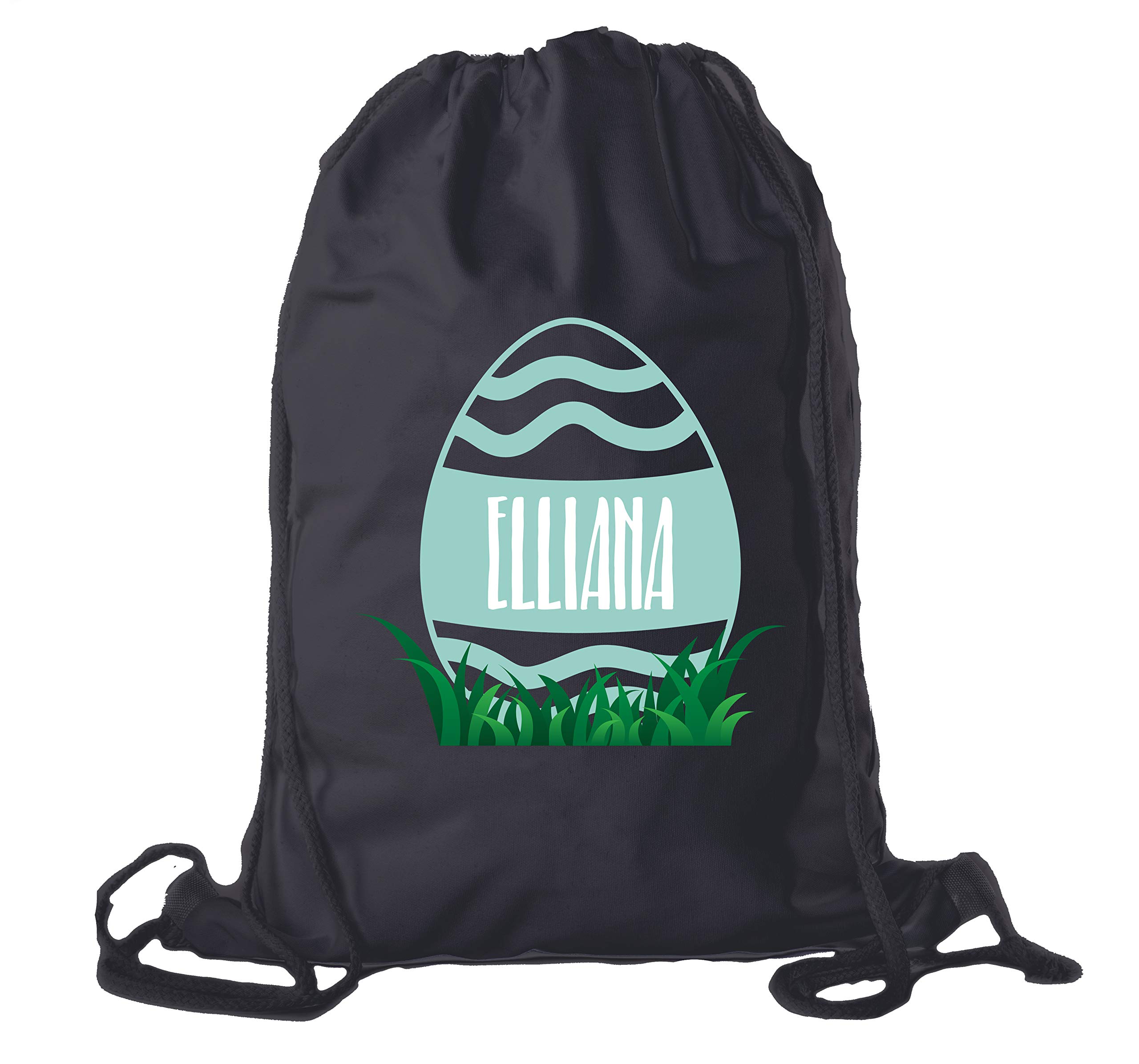 Custom Easter Basket Bags - Personalized Cotton Drawstring Backpacks with Wavy Lines Egg Design for Easter Gifts & Egg Hunt Party Favors | Perfect for Easter Celebrations, Church Events & Spring Festivals