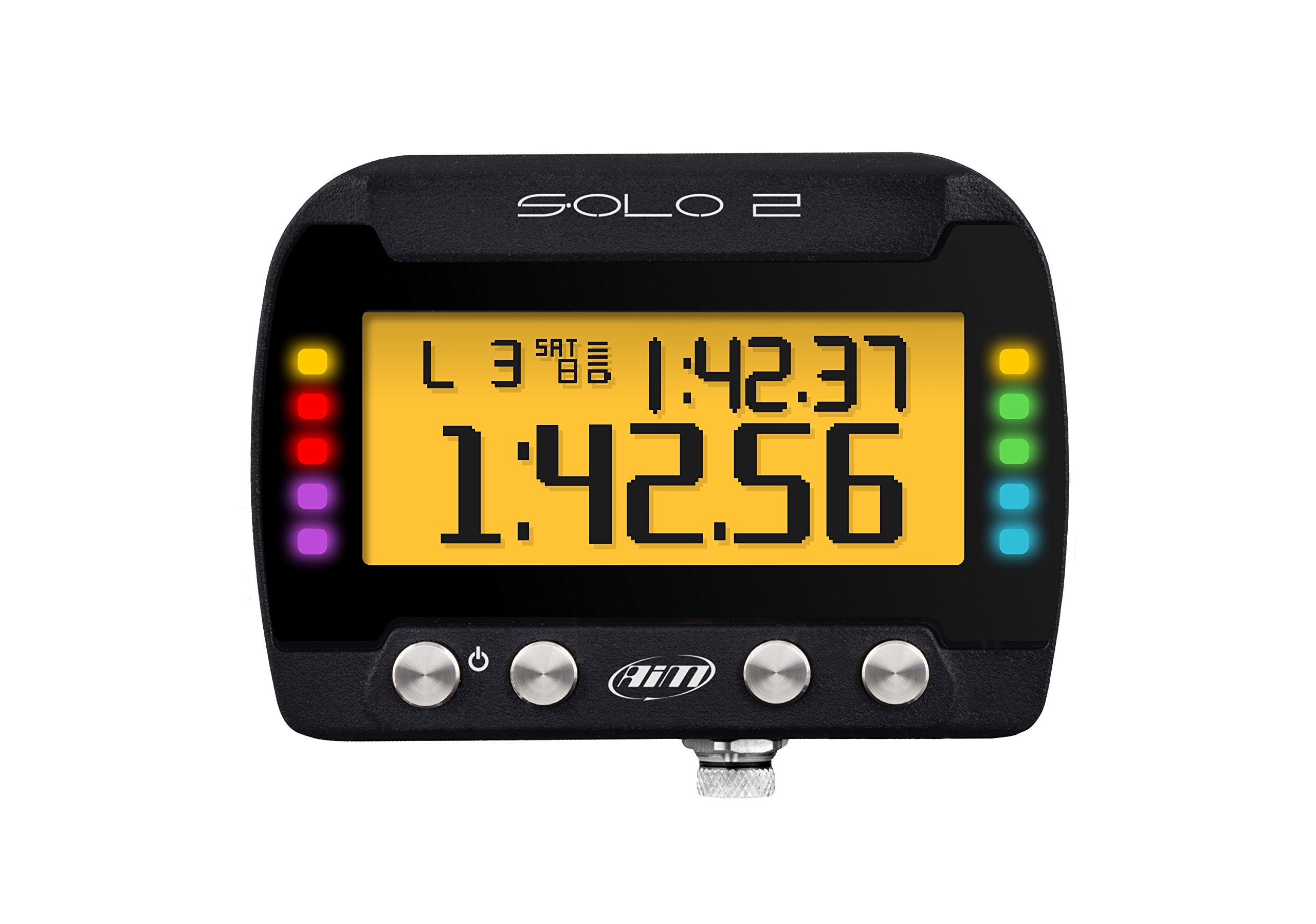 AIM Solo 2 GPS Lap Timer - High Precision Racing Timer with Faster Processing & Configurable LEDs - Perfect for Track Days, Autocross & Motorsport Training