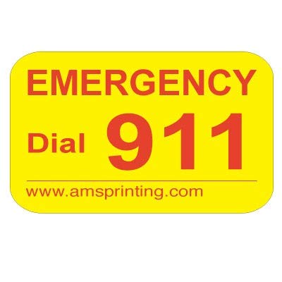 Emergency 911 Phone Stickers - 80 Pack, 2