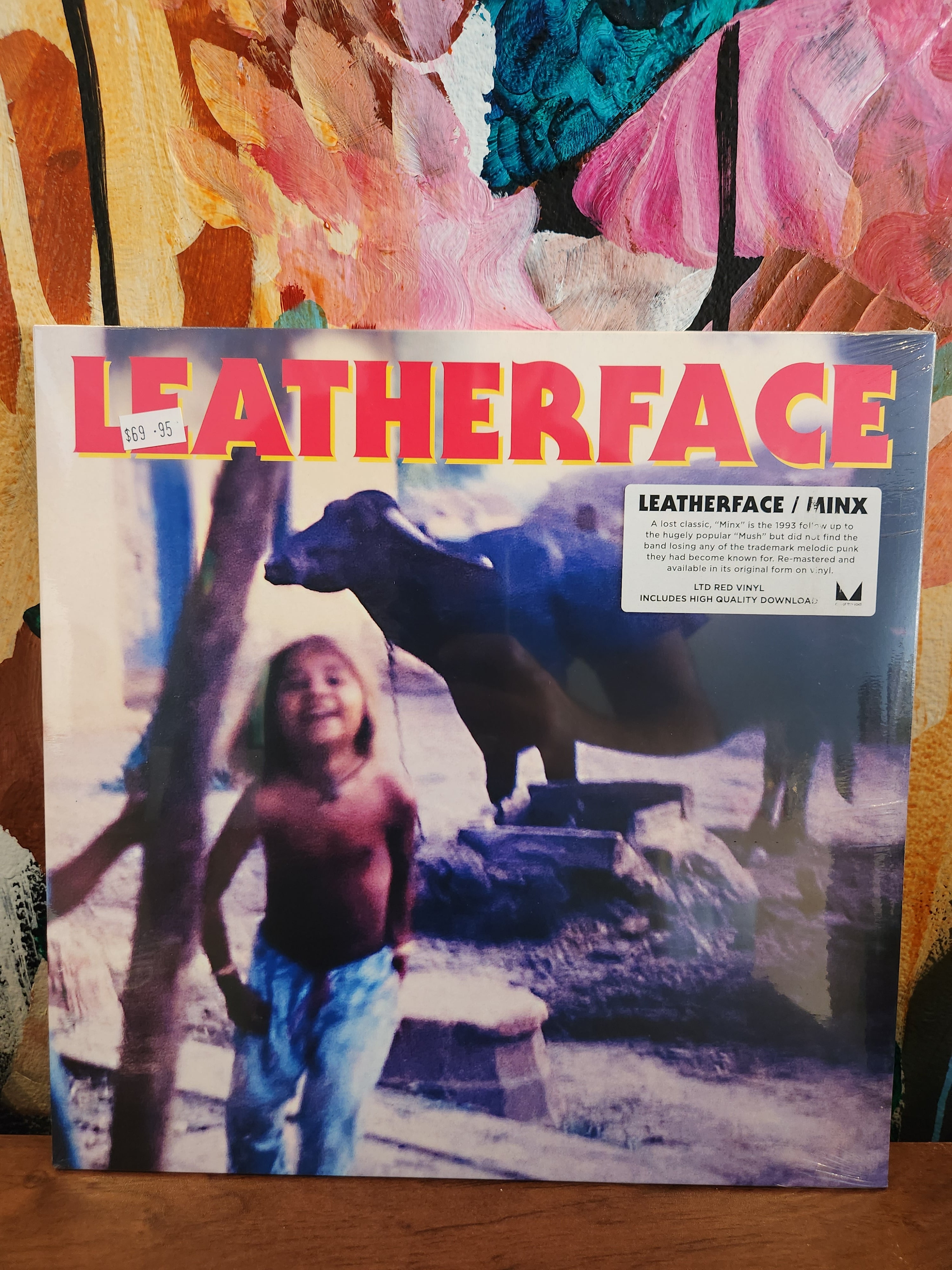 Leatherface Minx Limited Edition Red Vinyl Record - Horror Movie Collector's Item for Halloween Decor & Music Enthusiasts