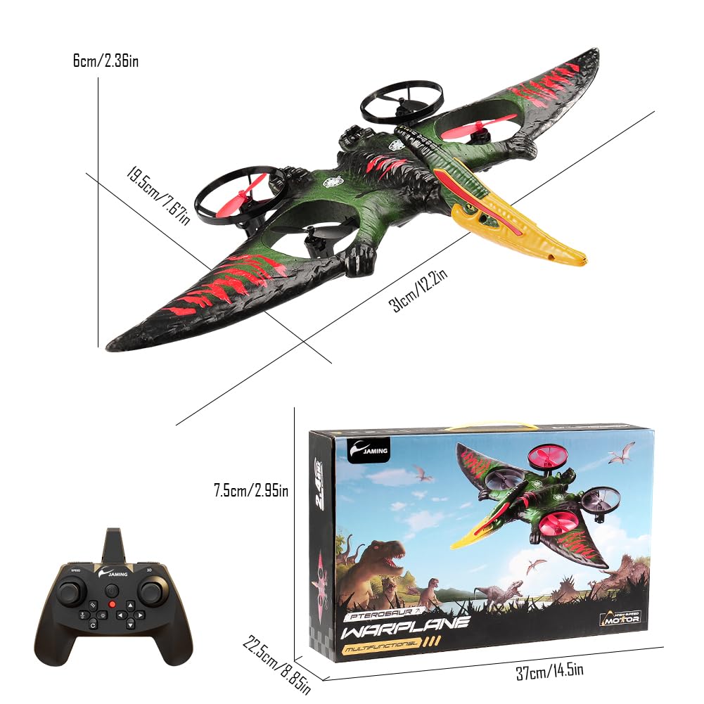 **Pterodactyl Dinosaur RC Drone for Kids & Adults - Easy to Fly Remote Control Dragon Toy Plane, Beginner-Friendly Hobby Aircraft - Perfect Birthday Gift for Boys & Girls (Indoor/Outdoor Play, STEM Learning, Party Favors)**