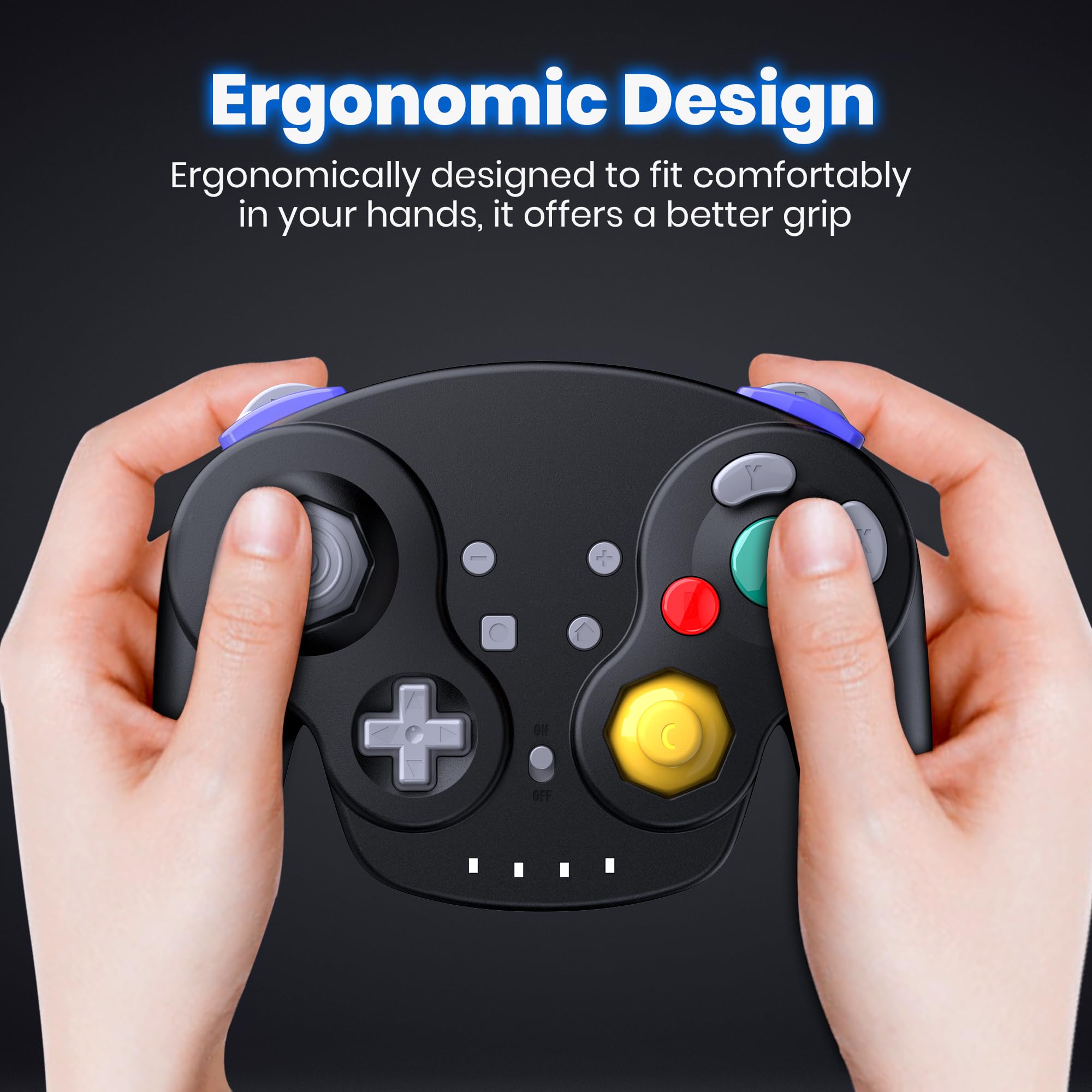 2 Pack 2.4GHz Wireless GameCube Controller for Nintendo Switch & PC - Rechargeable, Plug & Play with Vibration - Compatible with Windows, Mac, iOS, Raspberry Pi & Steam - Perfect for Super Smash Bros, Mario Kart & Retro Gaming