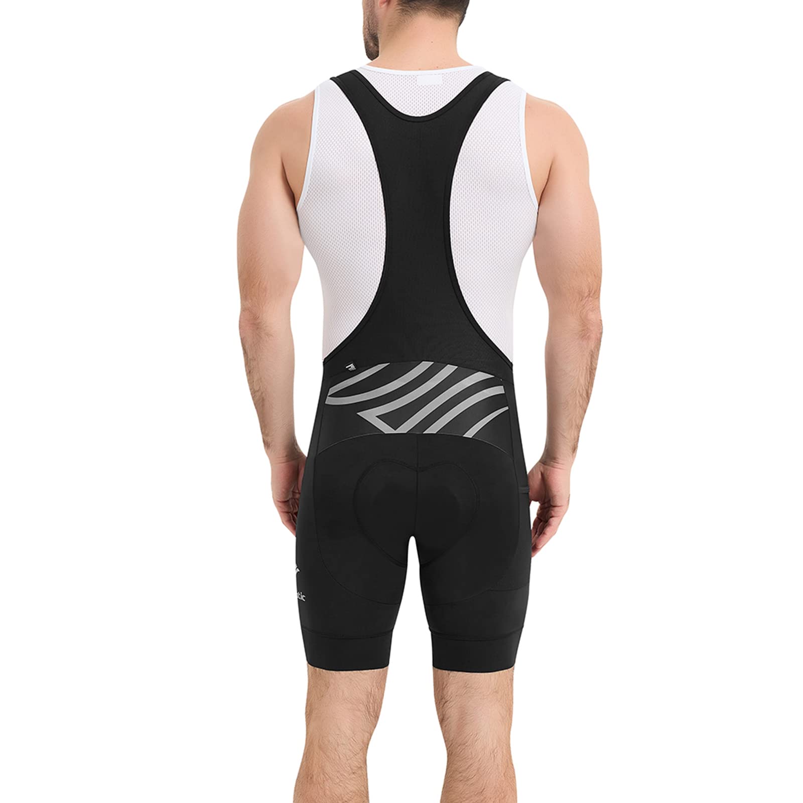 Santic Men's Cycling Bib Shorts with Padded Chamois & Pockets - Breathable Bike Shorts for Road & Mountain Biking - Perfect for Training, Racing & Long Distance Cycling