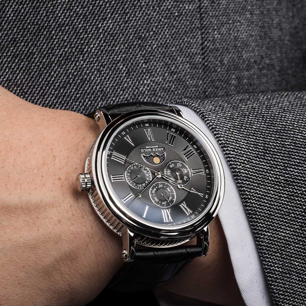 Aries Gold Urban Kensington G 101 S BK Watch - Stylish Men's Luxury Chronograph Timepiece for Business, Casual & Formal Occasions