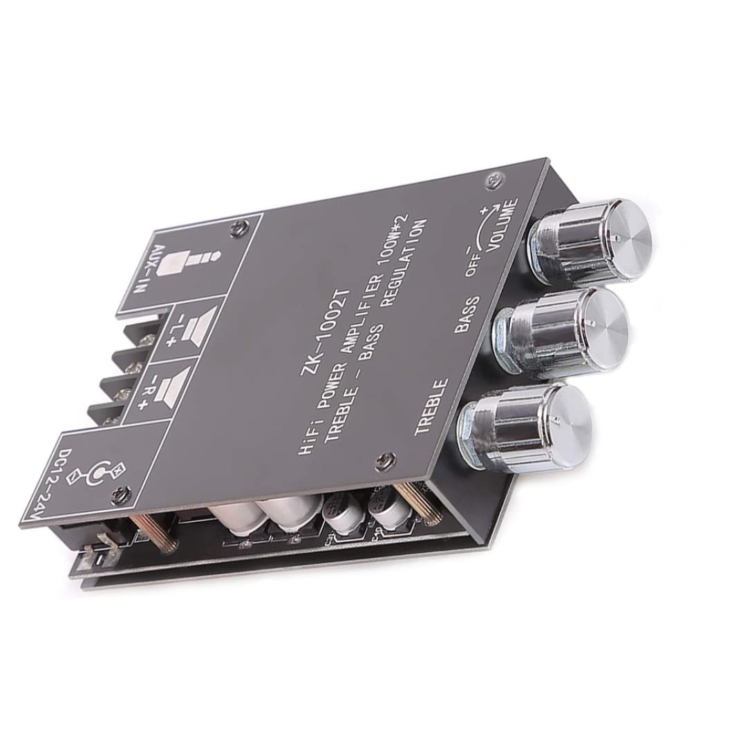 200W Mini Wireless 2.0 Dual Channel Stereo Audio Amplifier Board ZK-1002T - High Power Bluetooth Amp Module for Home Theater, Car Audio & DIY Speaker Projects