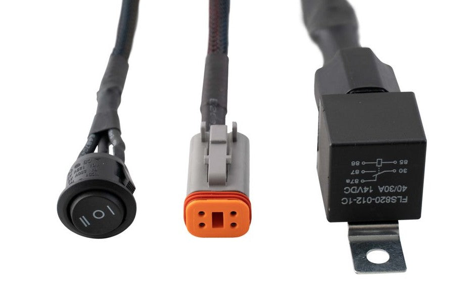 Diode Dynamics Heavy Duty Single Output 4 Pin Wiring Harness for LED Light Bars - Off-Road, Truck, Jeep & Marine Lighting Installation