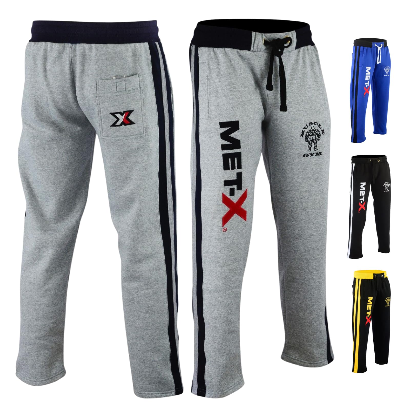 **Met-X Men's Joggers Sweatpants - Loose Fit Workout Trousers with Pockets, Gym Running Track Pants, Casual Lounge & Sleepwear for Men - Perfect for Training, Jogging & Relaxing at Home**