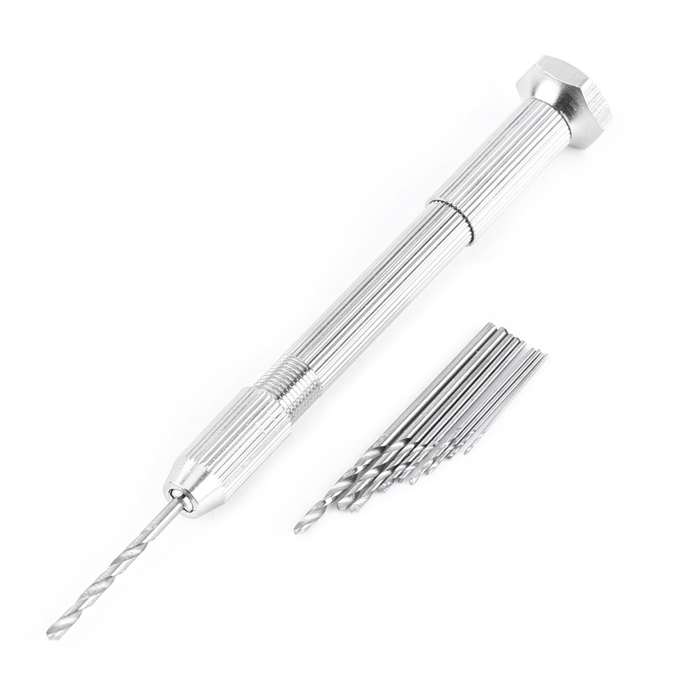 Premium Copper Alloy Hand Drill Set with Silver Twist Bits - 3.62