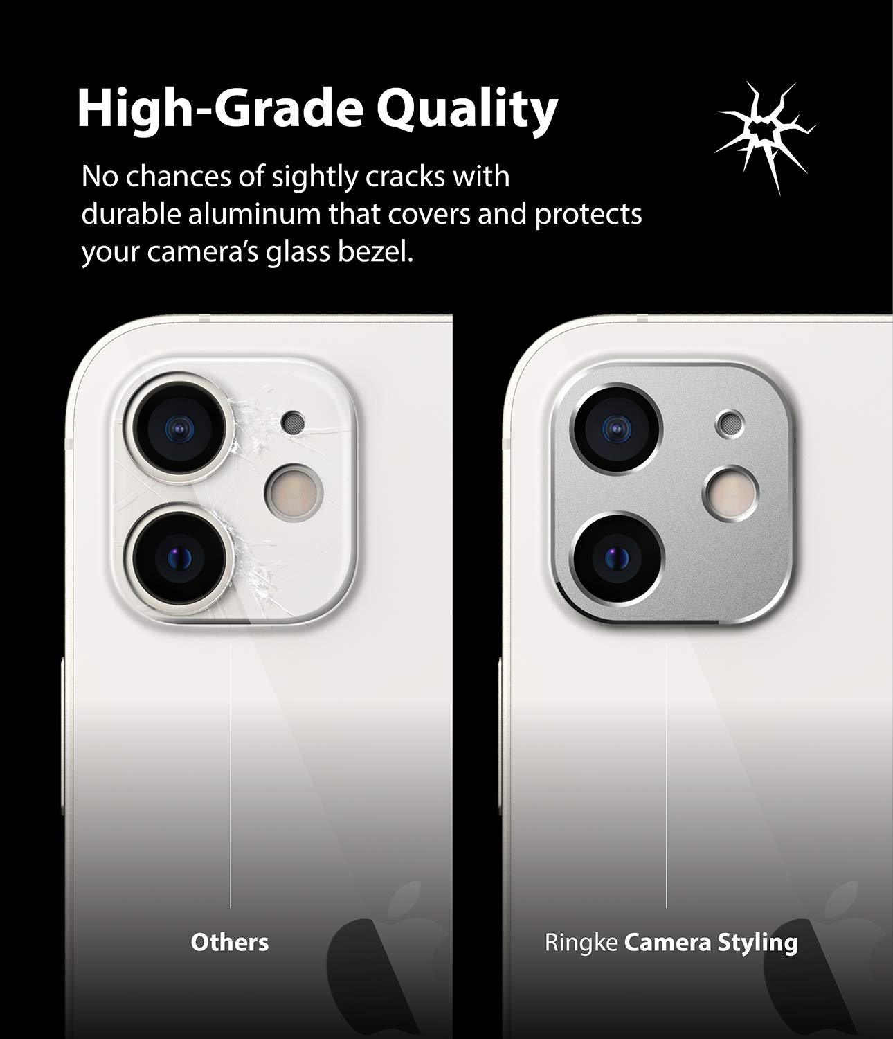 Ringke iPhone 12 Mini Camera Lens Protector - Silver | HD Clear Protection | Scratch-Resistant Cover | Perfect for Outdoor Photography & Travel
