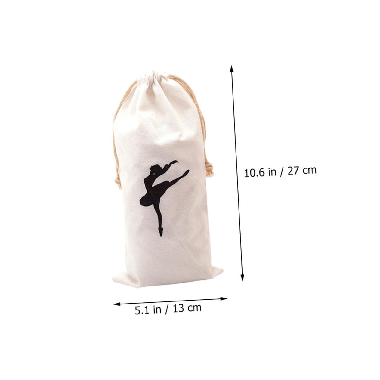 WHAMVOX Cute Ballet Dance Bag for Women & Girls - Washable Canvas Shoe Storage Pouch with Dancer Pattern - Perfect for Dance Classes, Rehearsals & Gym Essentials