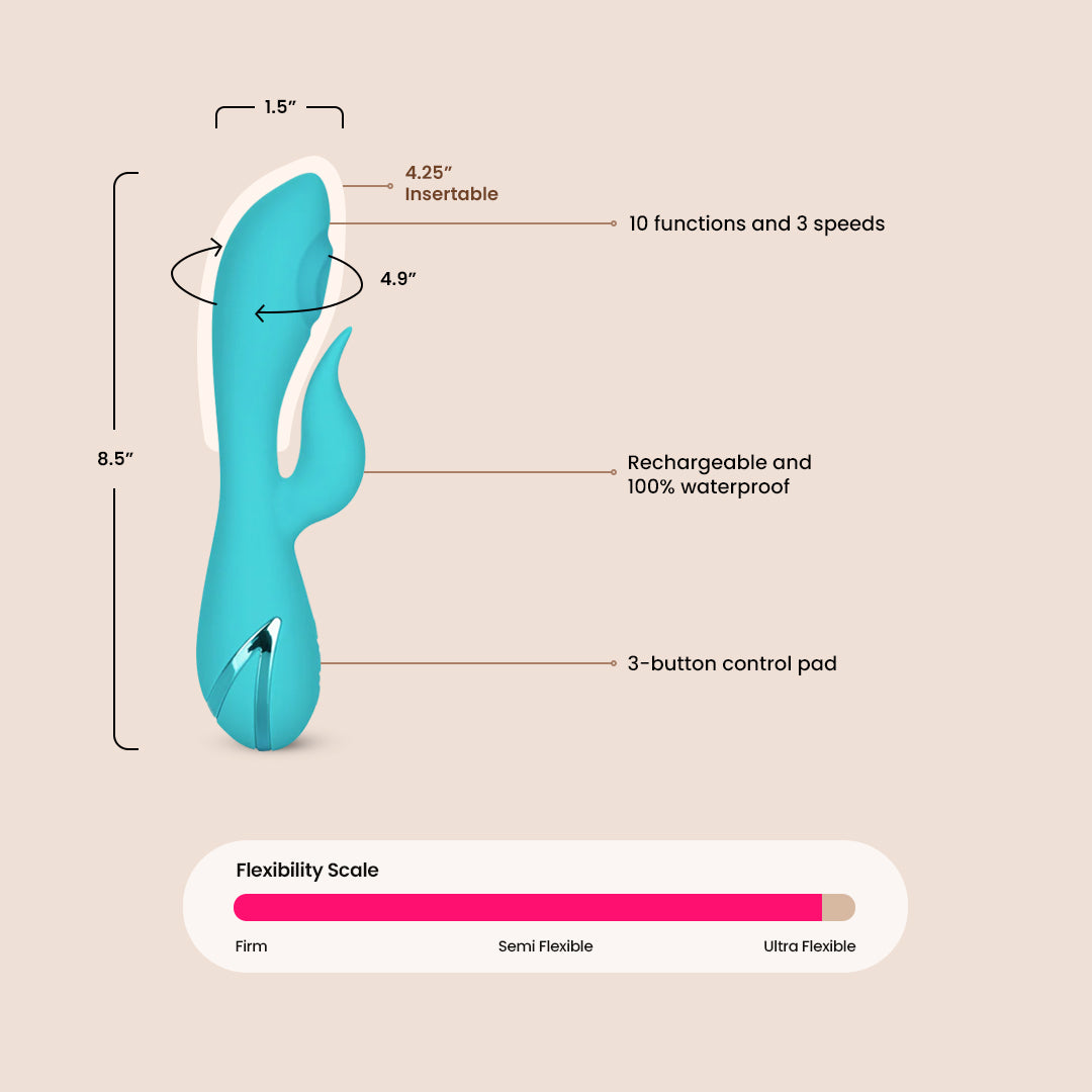 California Dreaming® Santa Monica Starlet Silicone G-Spot Vibrator - Dual Stimulation with Thumping & Vibration for Intense Pleasure | Perfect for Couples Play & Solo Exploration